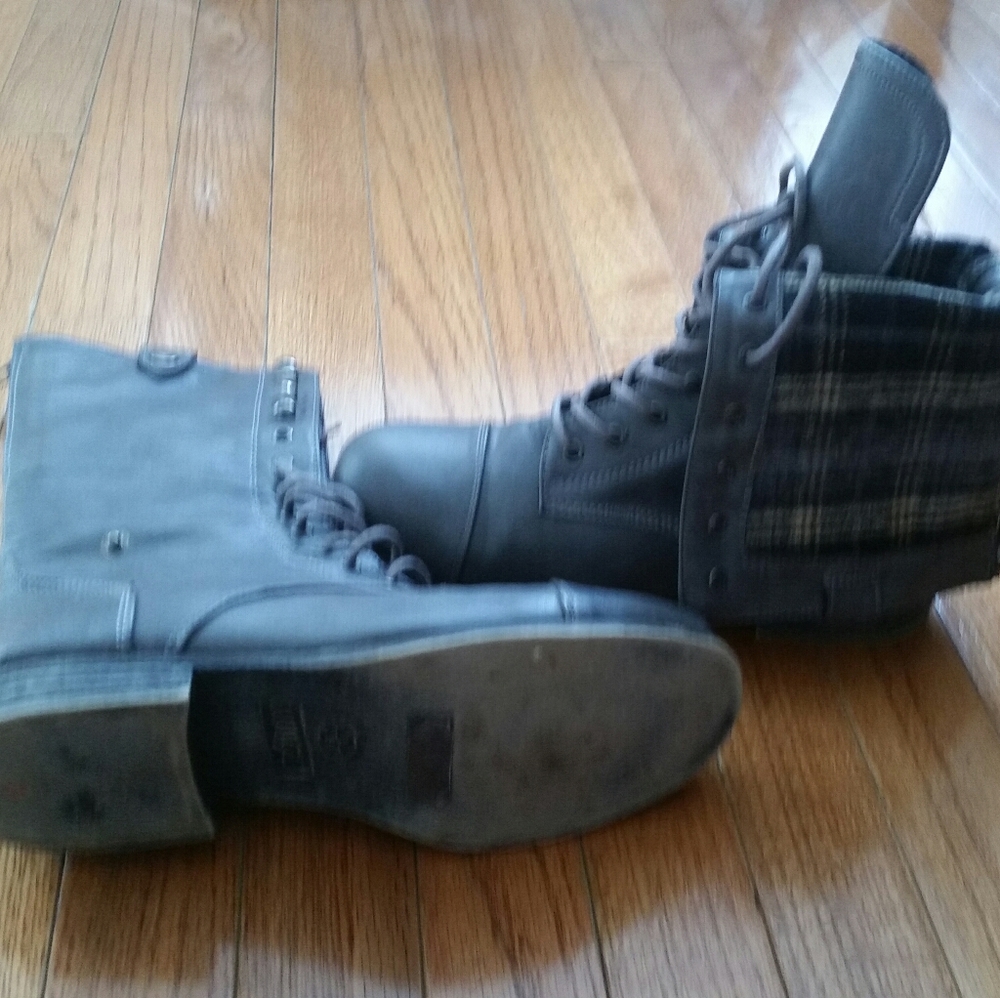 Rouge women’s boots combat lace up gray 9m - Picture 6 of 8